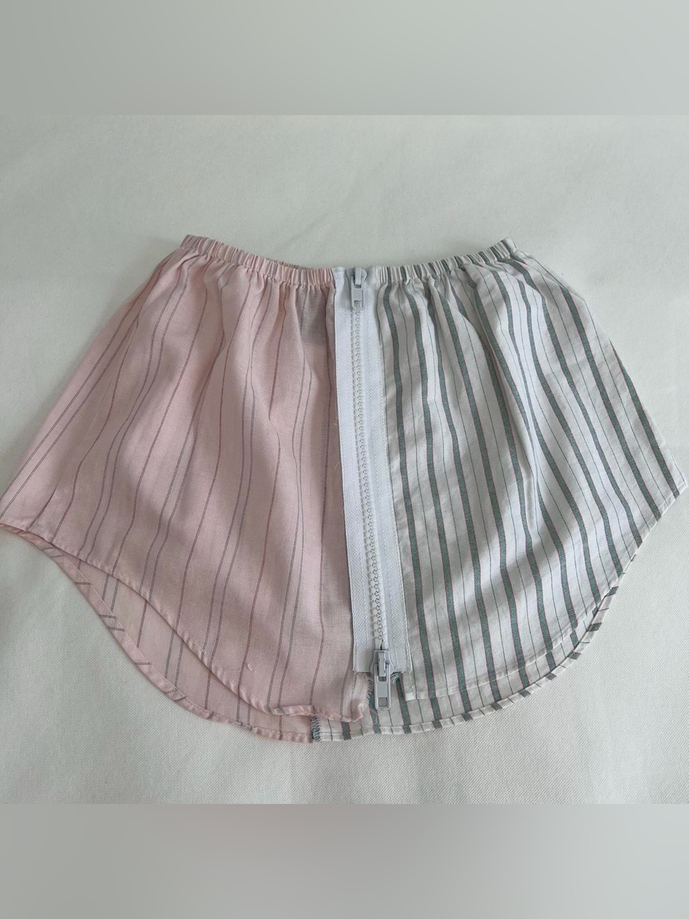 Two-Tone Pink and White Striped Women’s Skirt